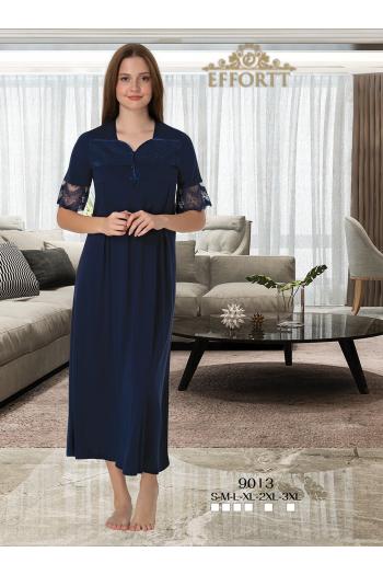 Effortt 9013 Lacivert Dantelli Hamile Lohusa Gecelik